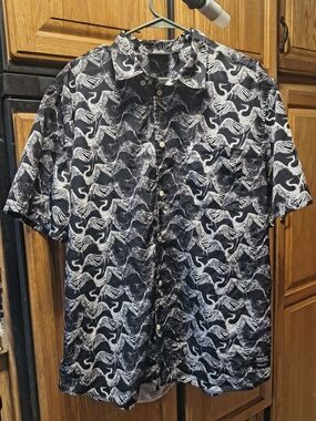 WESC Men's Short-Sleeve Button-Down Crane Shirt